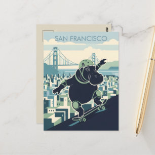 WPA‑stijl San Francisco-prentbriefkaart Briefkaart