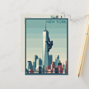 WPA-thema New York Gorilla Briefkaart