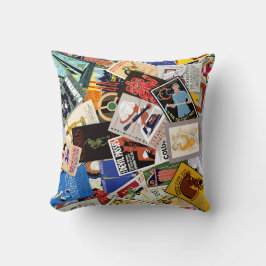 WPA Vintage Poster Collage Nr. 1 Worpillow Kussen