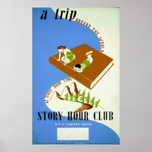 WPA voor leestekenclub van het jaarboek Poster