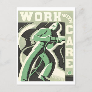  WPA "Werk met Zorg" Poster Briefkaart