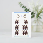 WPA-Wiskunde Poster: 6 + 8 pinguïns Briefkaart (Staand voorkant)