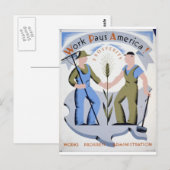 WPA - Work America Briefkaart (Voorkant / Achterkant)