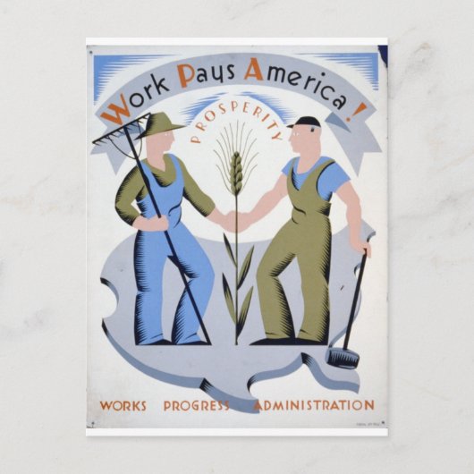 WPA - Work America Briefkaart (Voorkant)