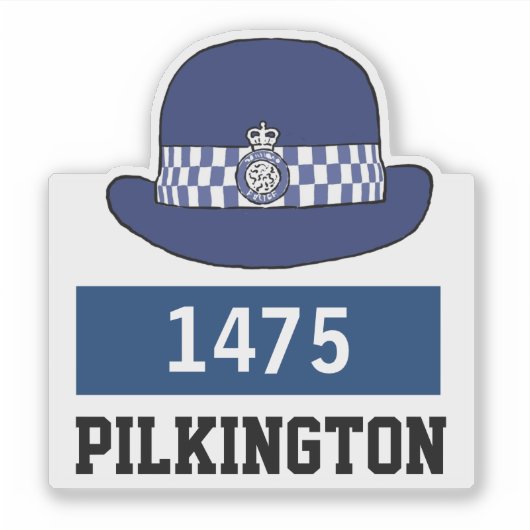 WPC Politie Pet met naam en nummer Sticker (Voorkant)