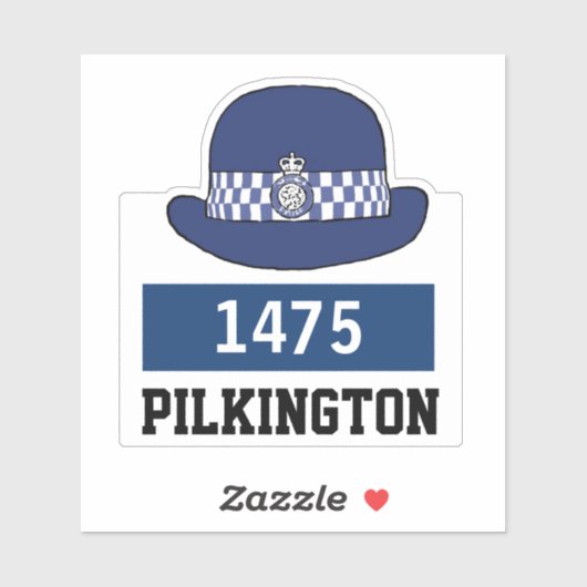 WPC Politie Pet met naam en nummer Sticker (Vel)