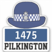 WPC Politie-Pet met naam en nummerkiezer Sticker (Voorkant)