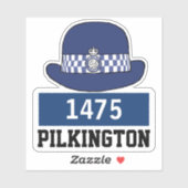 WPC Politie-Pet met naam en nummerkiezer Sticker (Vel)