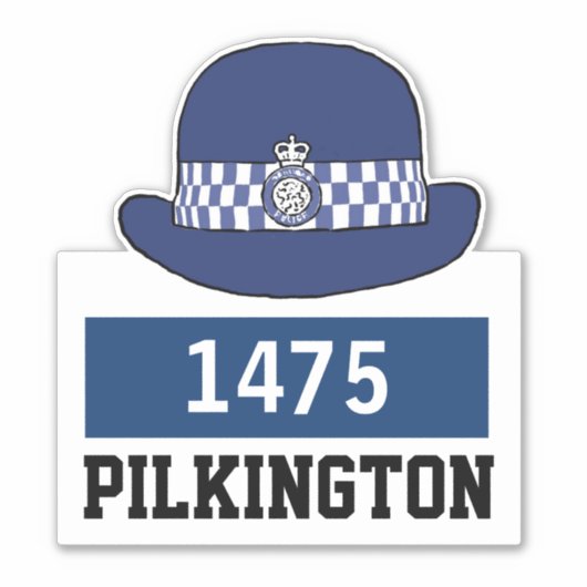 WPC Politie-Pet met naam en nummerkiezer Sticker (Voorkant)