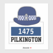 WPC Politie-Pet met naam en nummerkiezer Sticker (Vel)