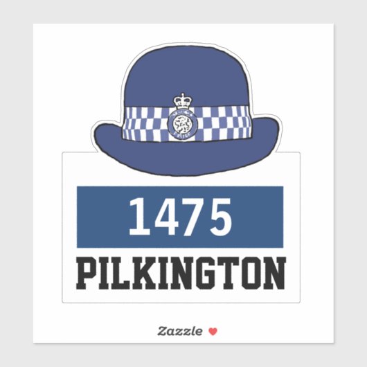 WPC Politie-Pet met naam en nummerkiezer Sticker (Vel)