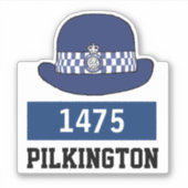 WPC Politie-Pet met naam en nummerkiezer Sticker (Voorkant)