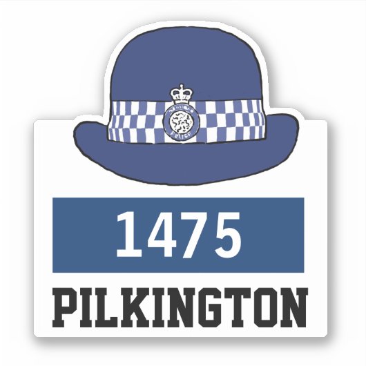 WPC Politie-Pet met naam en nummerkiezer Sticker (Voorkant)