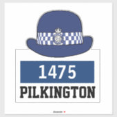 WPC Politie-Pet met naam en nummerkiezer Sticker (Vel)