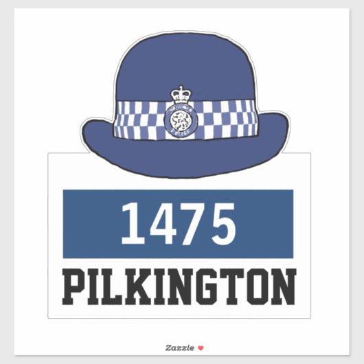 WPC Politie-Pet met naam en nummerkiezer Sticker (Vel)