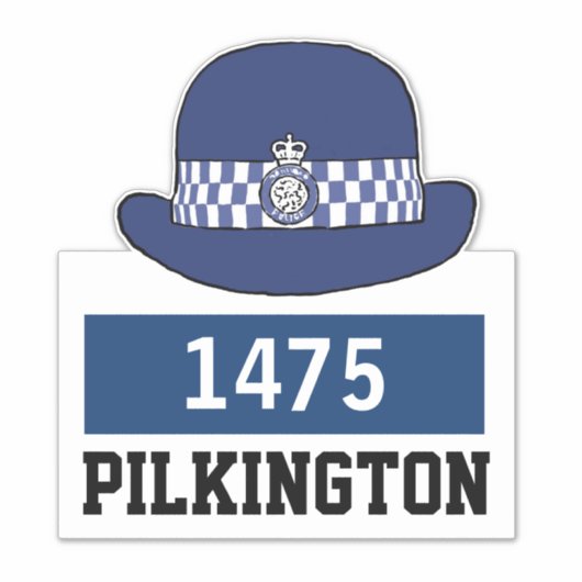 WPC Politie-Pet met naam en nummerkiezer Sticker (Voorkant)