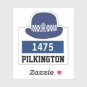 WPC Politie-Pet met naam en nummerkiezer Sticker (Vel)