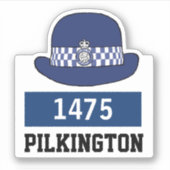 WPC Politie-Pet met naam en nummerkiezer Sticker (Voorkant)