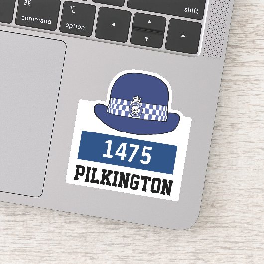 WPC Politie-Pet met naam en nummerkiezer Sticker (Detail)