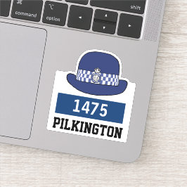 WPC-politiepet met sticker met naam en nummer