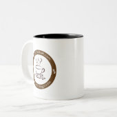 WPCoffeeTalk-Mok (Logo aan beide zijden) Tweekleurige Koffiemok (Voorkant links)