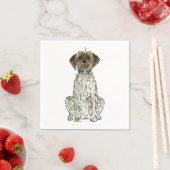 WPG Wirehaired Pointing Griffon Dog Art Waterverf Servet (Insitu)