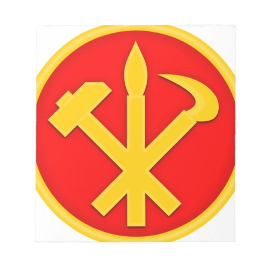WPK-Arbeiderspartij Noord-Korea Embleem Notitieblok (Voorkant)