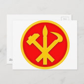 WPK-Arbeiderspartij Noord-Korea Embleem Uitnodiging Briefkaart (Voorkant / Achterkant)