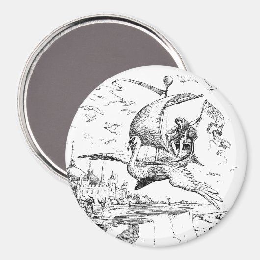 WQ MAGNEET 3" : Magische Vliegende Zwanenboot (Voorkant / Achterkant)