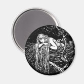 WQ MAGNEET: Lange Haired Maiden Magneet (Voorkant / Achterkant)