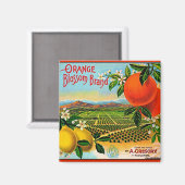 WQ MAGNEET: Oranje bloesemkratlabel Magneet (Voorkant / Achterkant)