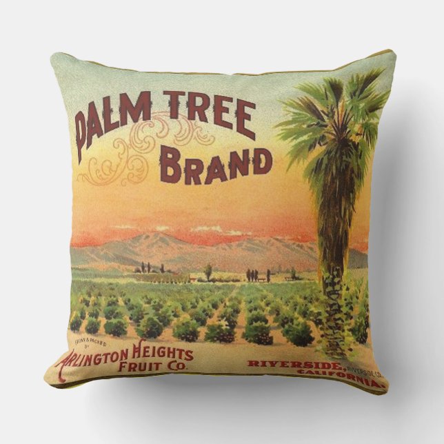WQ PILLOW LG : Kunstpalm met kratellabel Buitenkussen (Voorkant)