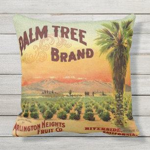 WQ PILLOW LG : Kunstpalm met kratellabel Buitenkussen