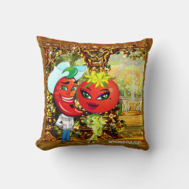 WQ PILLOW SM: Saucy Afternoons Hot Pepper Tomato Kussen