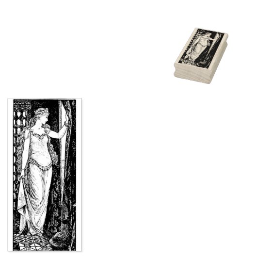 WQ RUBBER STAMP: Prinses bij het raam Rubberstempel (Gestempeld)