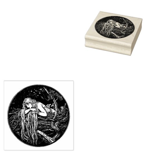 WQ RUBBER STEMPEL Lang Haar Maiden (Gestempeld)