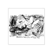 WQ RUBBER STEMPEL: Thumbelina Rides op Lily pad Rubberstempel (Afrduk)