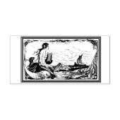 WQ RUBBER STEMPEL: Zeemeerminnen en schip Rubberstempel (Afrduk)