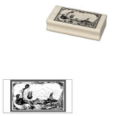 WQ RUBBER STEMPEL: Zeemeerminnen en schip Rubberstempel (Gestempeld)