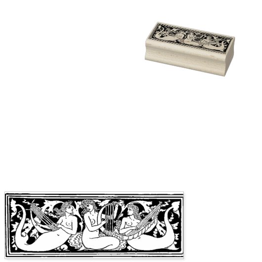 WQ RUBBER STEMPEL: Zeemeerminnen Walter Crane Rubberstempel (Gestempeld)