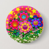 WQ Speys Flower Power Band 3-inch Button Pin (Voorkant)