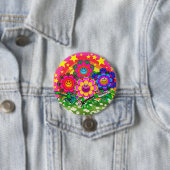 WQ Speys Flower Power Band 3-inch Button Pin (In situ)