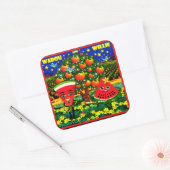 WQ STICKER LG: Watermeloen saxofone Flute Cartoon (Envelop)