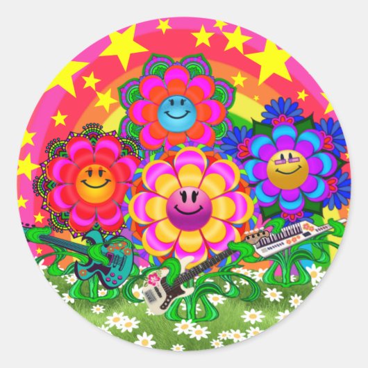 WQ TOYS STICKER LG: WQ Flower Power Band (Voorkant)