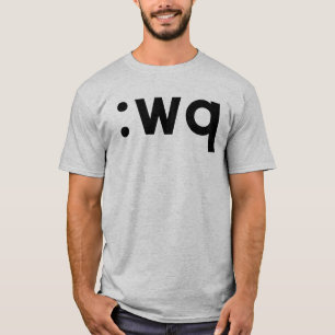 :wq - Zwarte tekst voor Vi/Vim-gebruikers T-shirt
