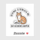 Wraak is beneden mij kat vinyl sticker (Vel)