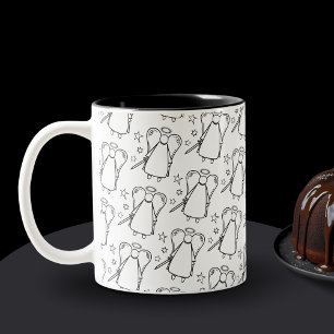 Wraakengel Wit En Zwart Patroon  Tweekleurige Koffiemok