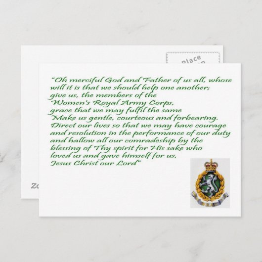 WRAC-Briefkaart Briefkaart (Voorkant / Achterkant)