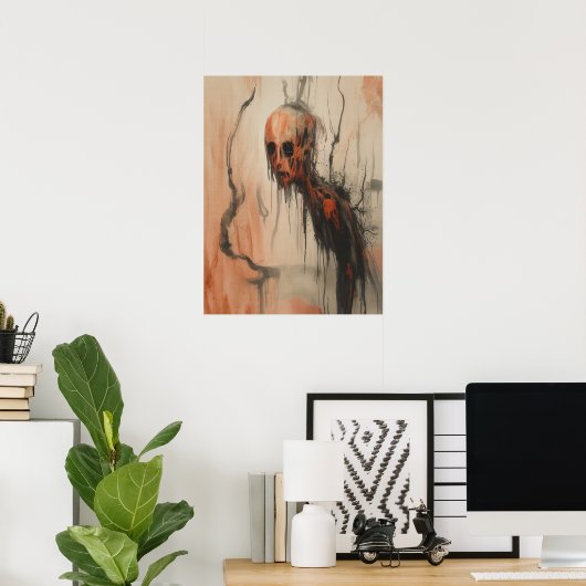 Wraith in Bloom - Surrealistische donkere fantasie Poster (Thuiskantoor)