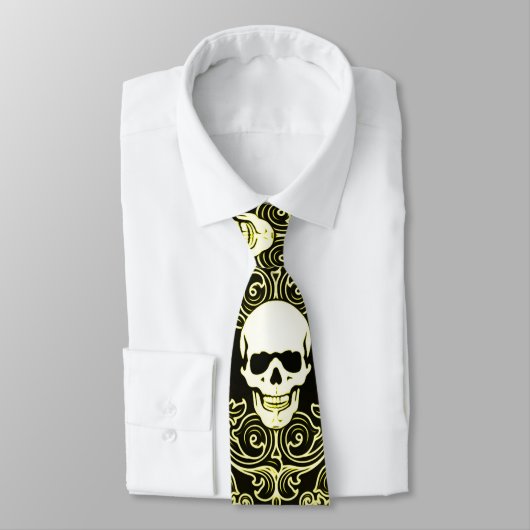 Wraithe Gentlemen's Gold Reaper Gothic Silk Stropd Stropdas (Gebonden)